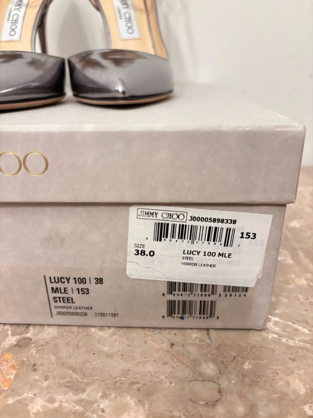 AUTHENTIC Jimmy Choo Lucy 100 colour Steel D’orsay - Picture 14 of 16